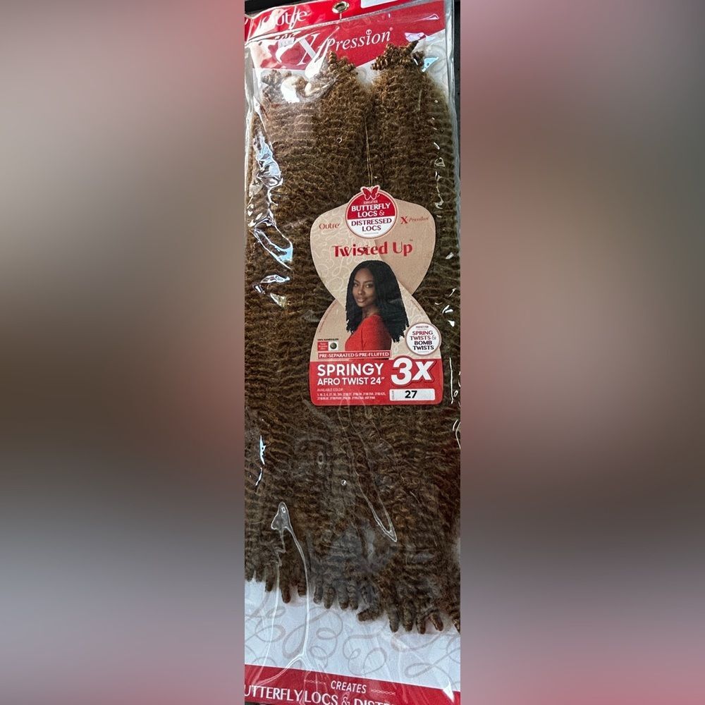 OUTRE X-PRESSION CROCHET BRAID TWISTED UP 3X SPRINGY AFRO TWIST 24" color 27.